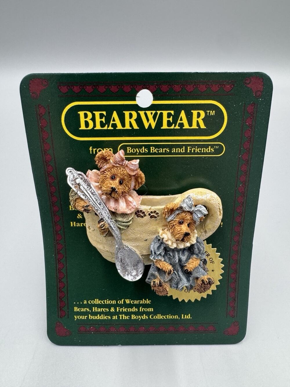 Boyds Bears BearWear Prissi & Missie...Fixin Tea Pin Brooch